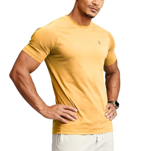 Image of Men's Cotton Short Sleeve Raglan Crew Neck Gym Workout Athletic Tee