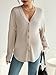 COZYEASE Women's Maternity Ribbed Knit Button Down Tee Shirt Drop Shoulder V Neck Sweater Top Pure Apricot Medium