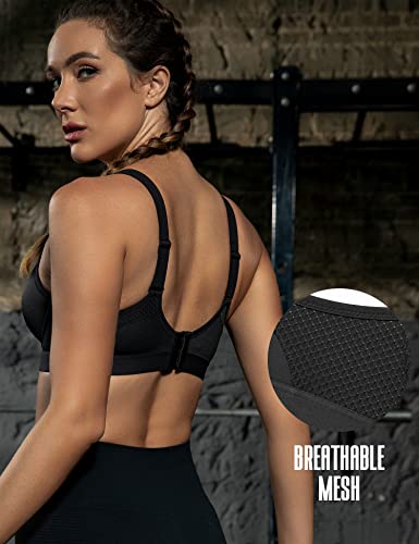 ZeroBound Women's Sports Bra High Impact Lightly Lined Underwire V Neck Full Figure Running Workout Bras4