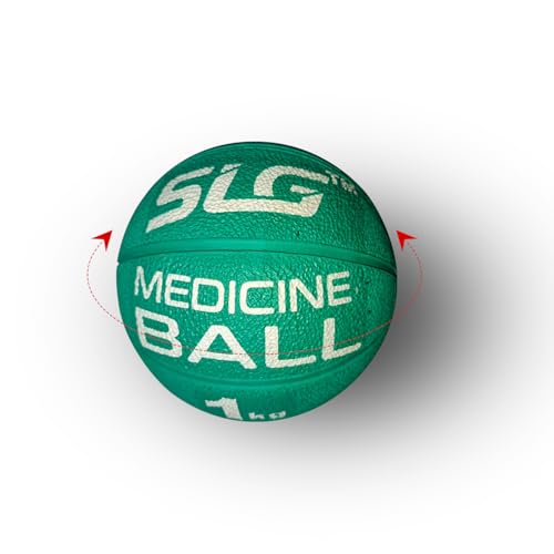 Image of SLG Rubber Medicine /Exercise Ball -Upper & Lower Body Exercises |Fitness Ball for Strength, Balance & Core Workouts| Material:Rubber(Green, 1 kg)