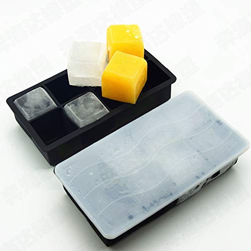 Acessórios de cozinha Bandejas flexíveis de silicone com tampa Molde de cubos de gelo, Bandejas de g