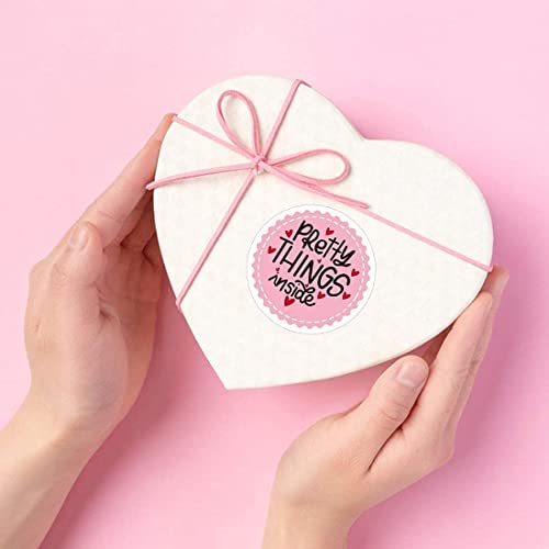 Wootile WOOTILE2022021603 Pretty Things Inside Stickers-Round Pink Small Business Thank You thumb #6