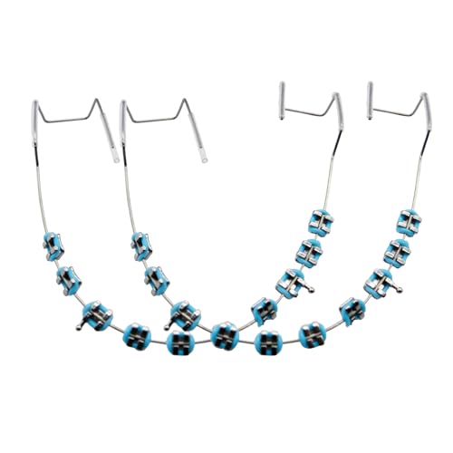1 Pair of Temporary Tooth Decoration, Teeth Retainer Practical Brackets para Dientes Sturdy Retenedores de Dientes Ortodoncia Props for Dental Students to Practice (Blue)