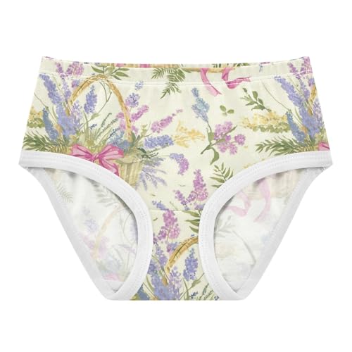 Wusikd Lavender Girls' Underwear Cotton Vintage Bows Girls Briefs Soft Toddler Underwear 2T - Main Image