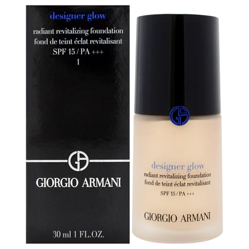 Designer Glow Radiant Revitalizing Foundation SPF 15 Plus, 1 by Giorgio Armani for Women, Foundation, 300 ml