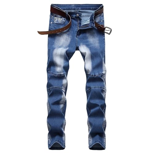 Jean skinny homme stretch bleu délavé taille moyenne pantalon ajusté taille 54