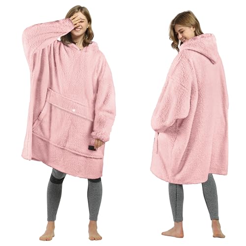 Tirrinia Oversized Wearable Blanket Hoodie in Sherpa Fleece (Adult)
