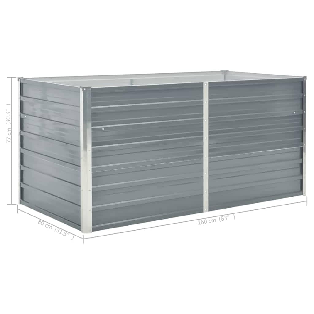Gartenregal Kräuterbeet Pflanztisch Balkonschrank Hochbeet 160 x 80 x 77 cm Verzinkter Stahl Grau Ideale Lösung für platzsparendes Gärtnern und gesunde Pflanzen
