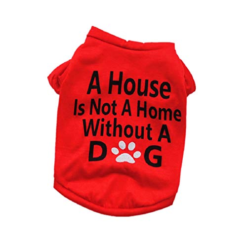 Puppy Dog T Shirt Dog Vest Summer Cotton Sleeveless T-Shirt Small Dog Cat Clothes Red