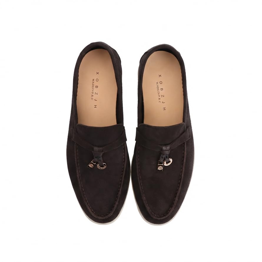 Image of Women's Summer Charms Suede Loafers - Premium Sheepskin Unlined Upper,Classic or Styles with Metal Detail for Casual, Office, Travel & All Day Wear