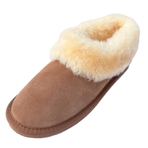 Deluxe Ladies 'Beccy' Sheepskin Slipper Boot, Chestnut