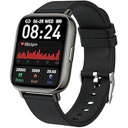Smartwatch, 1.69´´ Reloj Inteligente Hombre Mujer, Pulsómetro, Monitor de Sueño, Pulsera Actividad Inteligente Impermeable IP68 con Podómetro, SpO2, 24 Modos Deporte, Reloj Deportivo para iOS Android