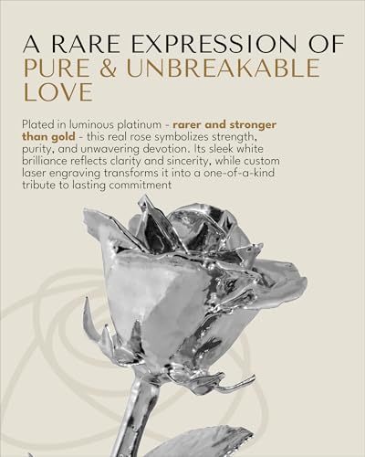 Image of Forever Rose Platinum Dipped Rose, Custom Laser Engraved Platinum Flower