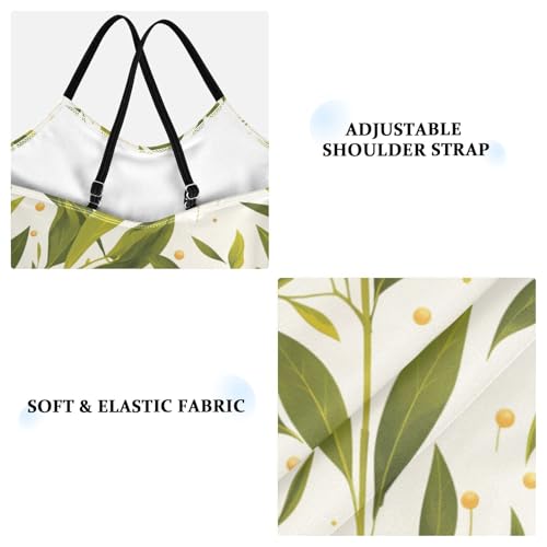 KLL Green Branch Olive Seamless Pattern Toddler Girls 1 Piece Swimsuit Summer Swimwear Adjustable Shoulder Strap Quick-Dry3