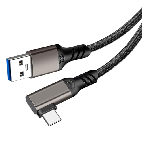 LpoieJun USB-Cケーブル 5m USB-A to Type-C L字 10Gbps PD 60W 超高速充電 タイプc ケーブル5m スマホ/タブレット/ゲーム機対応 ガンカラー