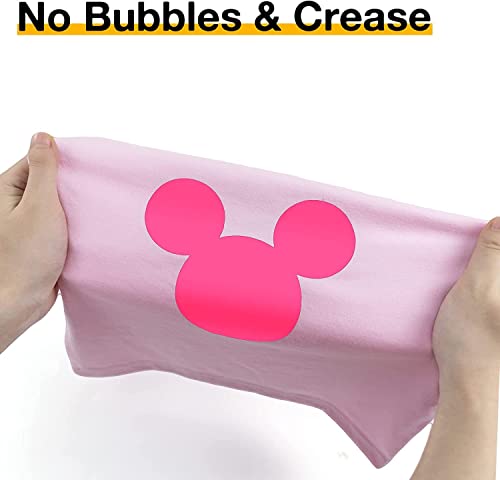 Image of HTVRONT HTV Vinyl Rolls Heat Transfer Vinyl - 12 inch x 20ft Neon Pink HTV for Shirts, Iron on Vinyl for All Cutting Machines - Easy to Cut & Weed for Heat Transfer Design (Neon Pink)