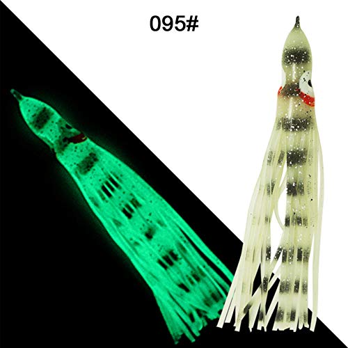 Iscas luminosas em forma de polvo, 5 peças/conjunto de 9 cm luminosas macias em forma de polvo falso