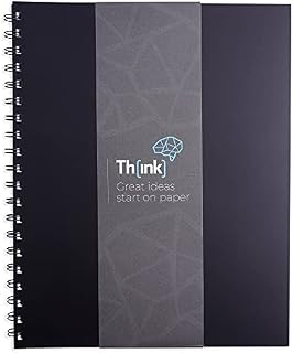 A4+ Large Spiral Bound Dotted Notebook, Dot Grid Book, Bullet Journal Organiser by Th[Ink]