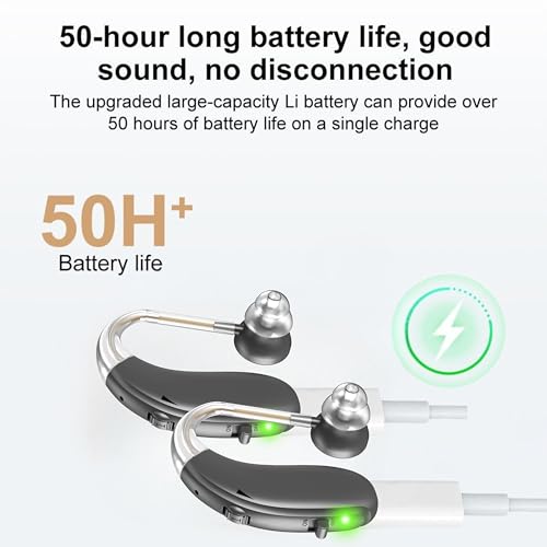 Image of Fastwell F27-2 Unit For Both Ear Rechargeable Hearing Aids for Adults with Hearing Loss, Mild To Moderate, Noise Reduction Ear Machine, (Grey-Pair) 1-Year Warranty