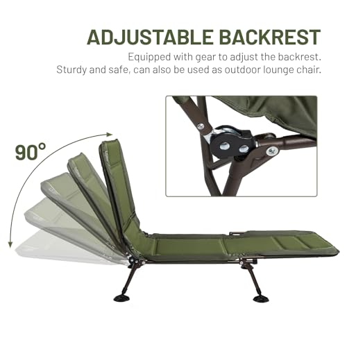 TIMBER-RIDGE-Folding-Camping-Cot-Heavy-Duty-Cot-with-Comfortable-Pad-Portable-Travel-Camp-Cots-for-Home-or-Outdoor-Supports-300-LBS-Green