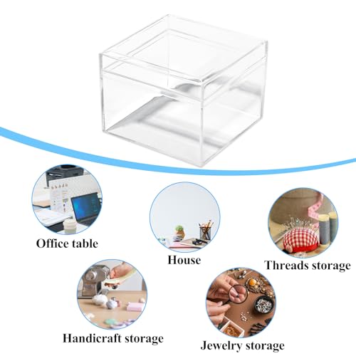 Gjinxi 2PCs Small Clear Acrylic Display Boxes for Memorabilia Diorama Assemble Diorama Display Case Dustproof Protection Showcase for Collectibles Memorabilia Figurines - Image 3