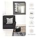 BLU MONACO Black Magazine Holder - Woven Leather Magazine Basket with Handles - Stylish Rack for Floor or Table - Perfect for Coffee Table, Side Table, Living Room, Reception Desk, or Bathroom