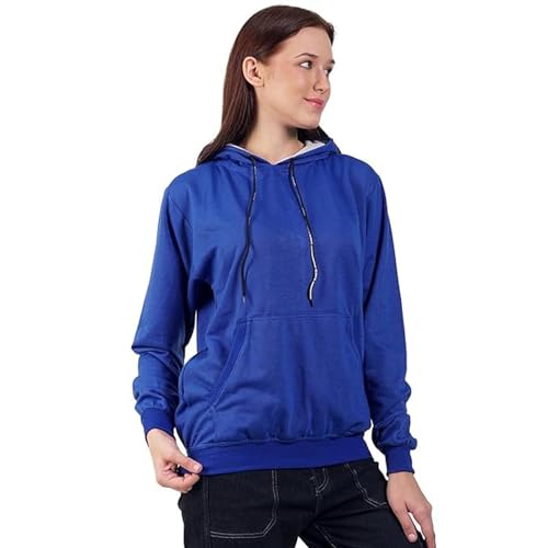 Image of Clotth Theory Women's Cotton Fleece Hooded Neck Sweatshirt | Hoodie Jacket with Kangaroo Pocket