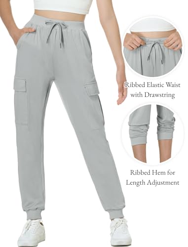 Image of EXARUS Girls Hiking Cargo Pants Joggers Teen Quick Dry Lightweight Slim Fit