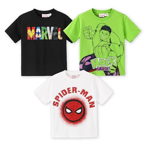 Disney Marvel Avengers Hulk Thor Black Widow Natasha Romanoff Iron Man Baby Boy Short T-Shirt 3 Pack Tee Infant Cotton Graphic Shirt Sea Apparel Athletic Outfit Fall Jersey Black/Green/White 2 Year - image 1