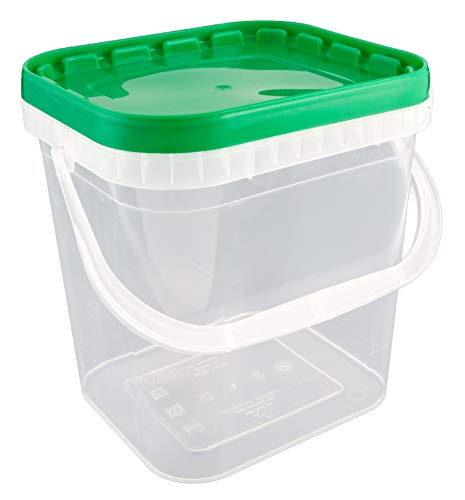 Greenvass Envase hermético para Alimentos. Cubo de 4.600 CC con Tapa a presión. 15 Unidades thumbnail