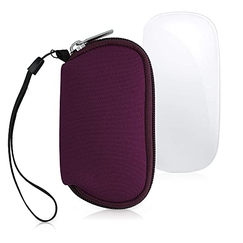 kwmobile Funda Compatible con Apple Magic Mouse 1/2 - Estuche de Neopreno con Cremallera para ratón - Carcasa en Ocre Oscuro