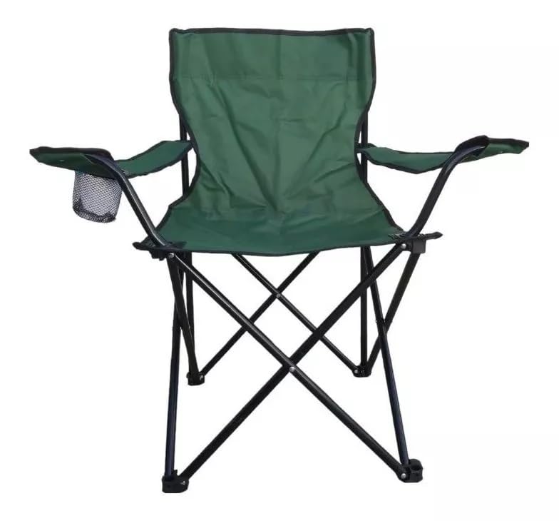 Cadeira Camping e Pesca Dobrável Com Porta Copos e Bolsa 120kg (Verde)