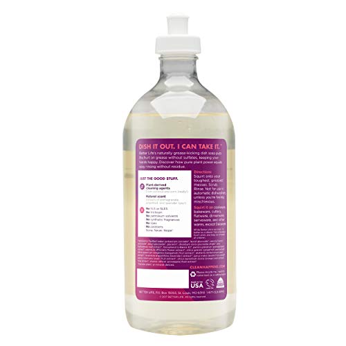 Better Life Sulfate Free Dish Soap, Tough On Grease & Gentle On Hands, Pomegranate, 22 Oz #TOP1