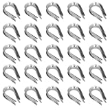 25 Stück drahtseilklemme,edelstahl drahtseilklemme,m4 seil gartendraht zaunspanner, Drahtseil Kauschen,Edelstahl Kabelkausche Herz,für Drahtseilklemmen Stahlseil Wäscheleine Forstseil Markise Fixiert
