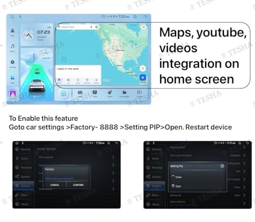 Image of TESHA 9 inch Android Car Stereo /Headunit for car /Capacitive Touch Screen /GPS + Steering Control Module /Wireless Carplay & Android Auto /Full HD Screen Small Bezels (TS9- K2401 4 /32)
