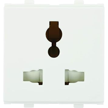 Anchor by Panasonic 65206 Penta Modular 2M 6/10/13A Polycarbonate Combo Socket for All Pins (White)