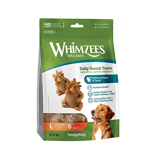 WHIMZEES Hedgehog L, 6 Pezzi – Taglia L, Snack per Cani di Taglia Grande, Naturali & Senza Cereali, Vegetariane, Senza Zuccheri Aggiunti