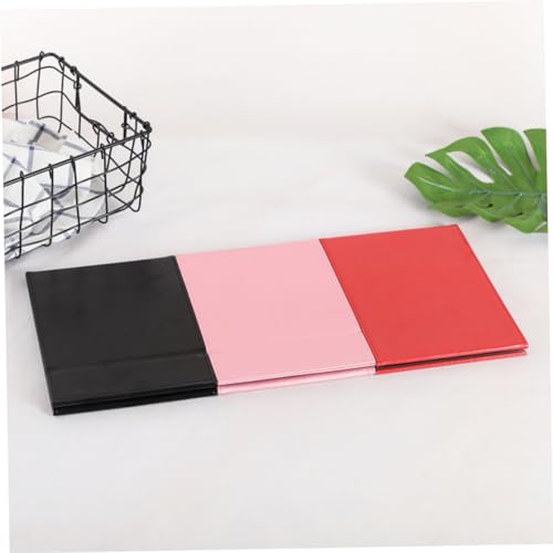 Espejo de maquillaje plegable grande rosa de cuero miniatura 7