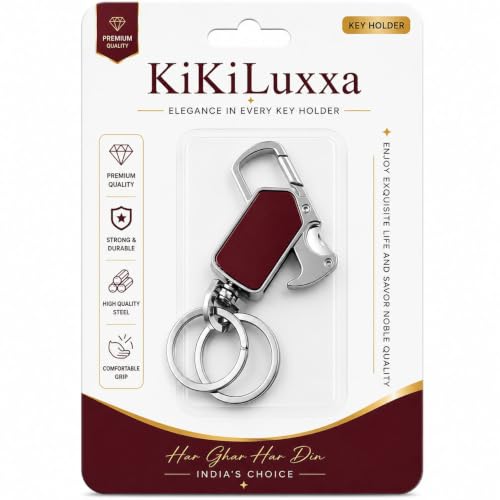 Image of KiKiluxxa Multifunction Spinner Keychain with Dual Key Rings for Outdoor Carabiner Portable Keychain For Bike & Car -Multi Spinner