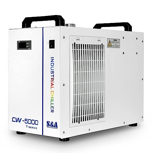 S&A Genuine CW-5000TG Industrial Water Chiller Enfriador de Agua Industrial 7L Capacidad para máquinas de Grabado y Corte por láser de CO2 de 40W-100W