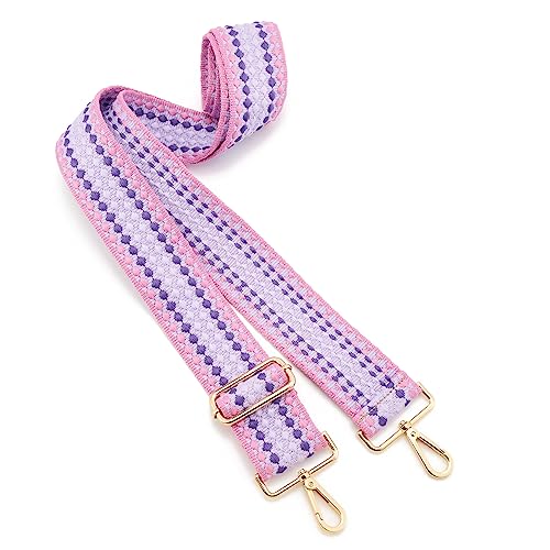Image of Wide Shoulder Strap Adjustable Replacement Belt Guitar Style Crossbody Bag Handbag Strap Multicolor Canvas Straps(Wide:2in)(Color34)