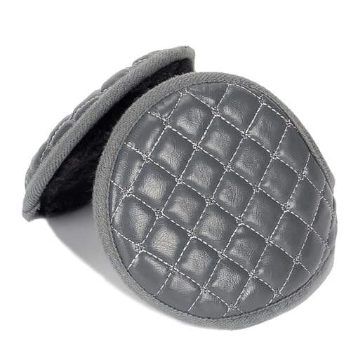 MOMOJIA Earmuff, Waterproof Leather Outer Plush Earmuff Adult Elastic Ear Warmer Winter Cold Winter Presents for Students Teens Skiing