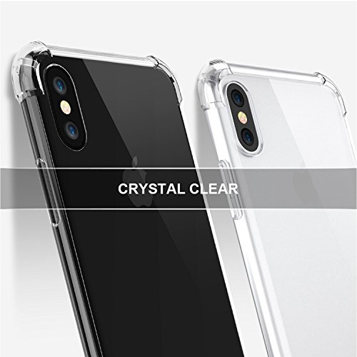 Image of Dashmesh Shopping Shock Proof Protective Anti Shock, Soft Transparent Back Case Cover for Apple iPhone X [Bumper Corners with Air Cushion Technology]