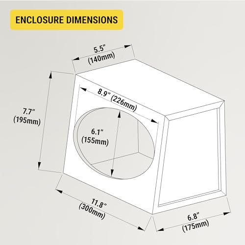 Image of Scosche SE69KT 6x9 Car Audio Speaker Sub Box - Premium MDF Enclosure for Clear Sound - Durable Construction for Optimum 6x9 Speaker Performance - MDF Subwoofer Box Enclosure - Sold as a Single Box