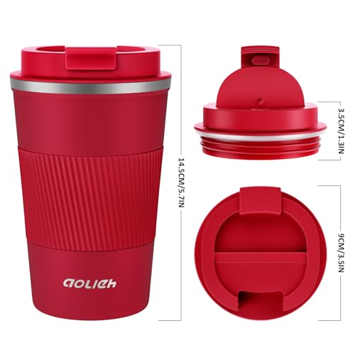 Image of MOMSIV Travel Mug, Insulated Coffee Cup,Double Walled Travel Mug Vacuum Insulation Stainless Steel with Leakproof Lid Eco-Friendly Reusable Cup for Coffee,Tea and Beer