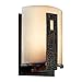 Kichler 49076OI Montara 1-Light ADA Outdoor Wall Fixture, Olde Iron with Textured Linen Glass and Umber-Etched Inner Glass Cylinders