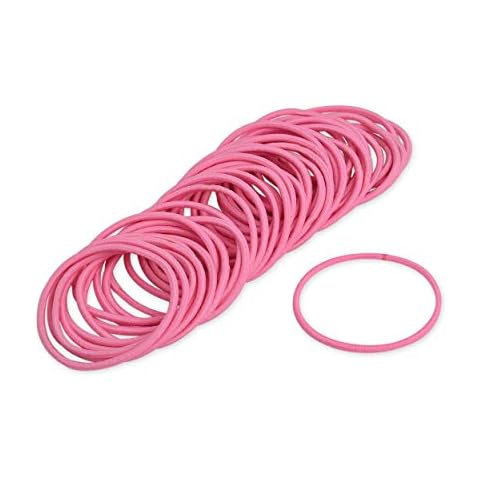 SCSpecial Elastic Hair Ties 50 Pieces Hair Elastic Bands 2.5 mm Ponytail Holders for Women and Girls - Pink Cover
