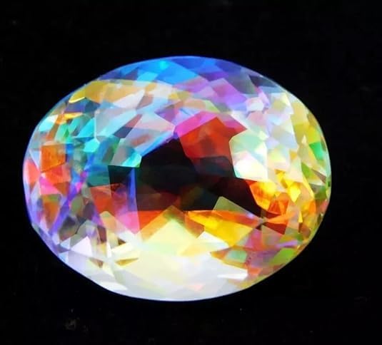 100 Ct Natural Rainbow Mystic Topaz Oval Cut Certified Loose Gemstone for Jewellery Making