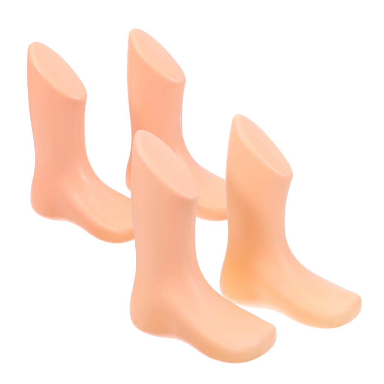 CORHAD 4Pcs Foot Display Model Durable Shoe Mold for Sock Showcase Ankle Bracelet Stand for Shoe Shaping and Present Giving Skin Color