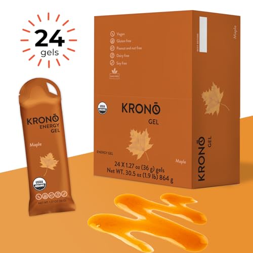 Image of Krono Nutrition Energy Gel - Sports Nutrition - Made with Natural Ingredients - 24 Count (Maple)